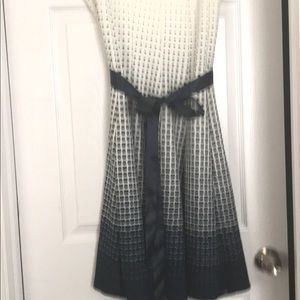Blue and white dotted dress
